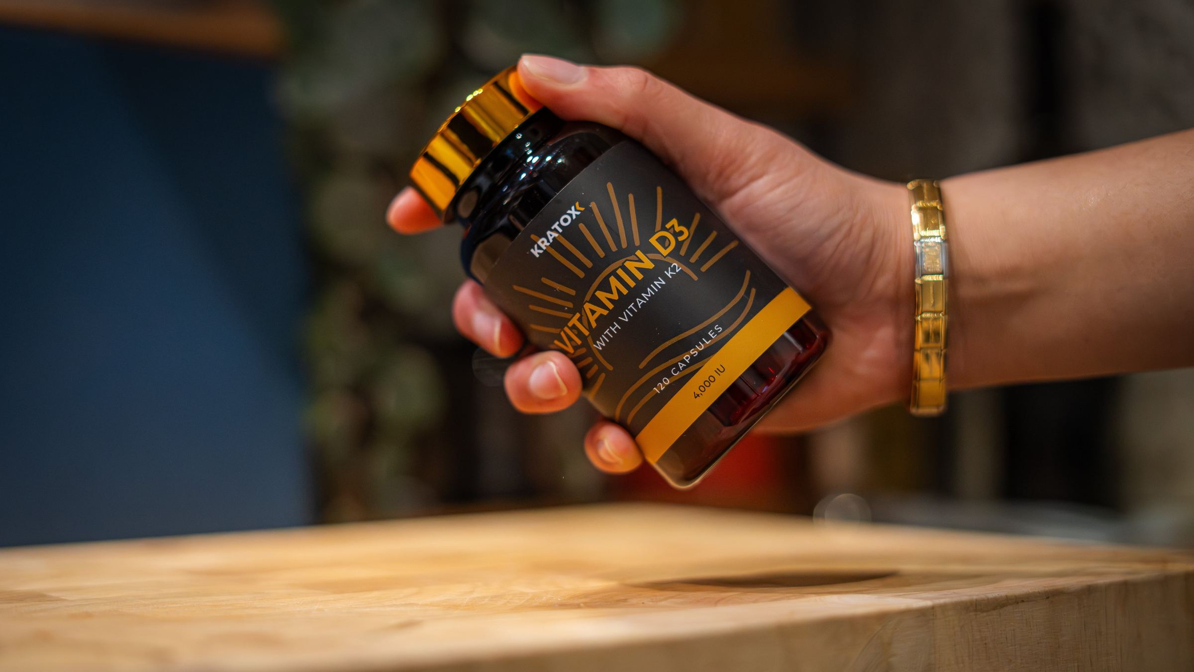 Vitamin D3 product in hand