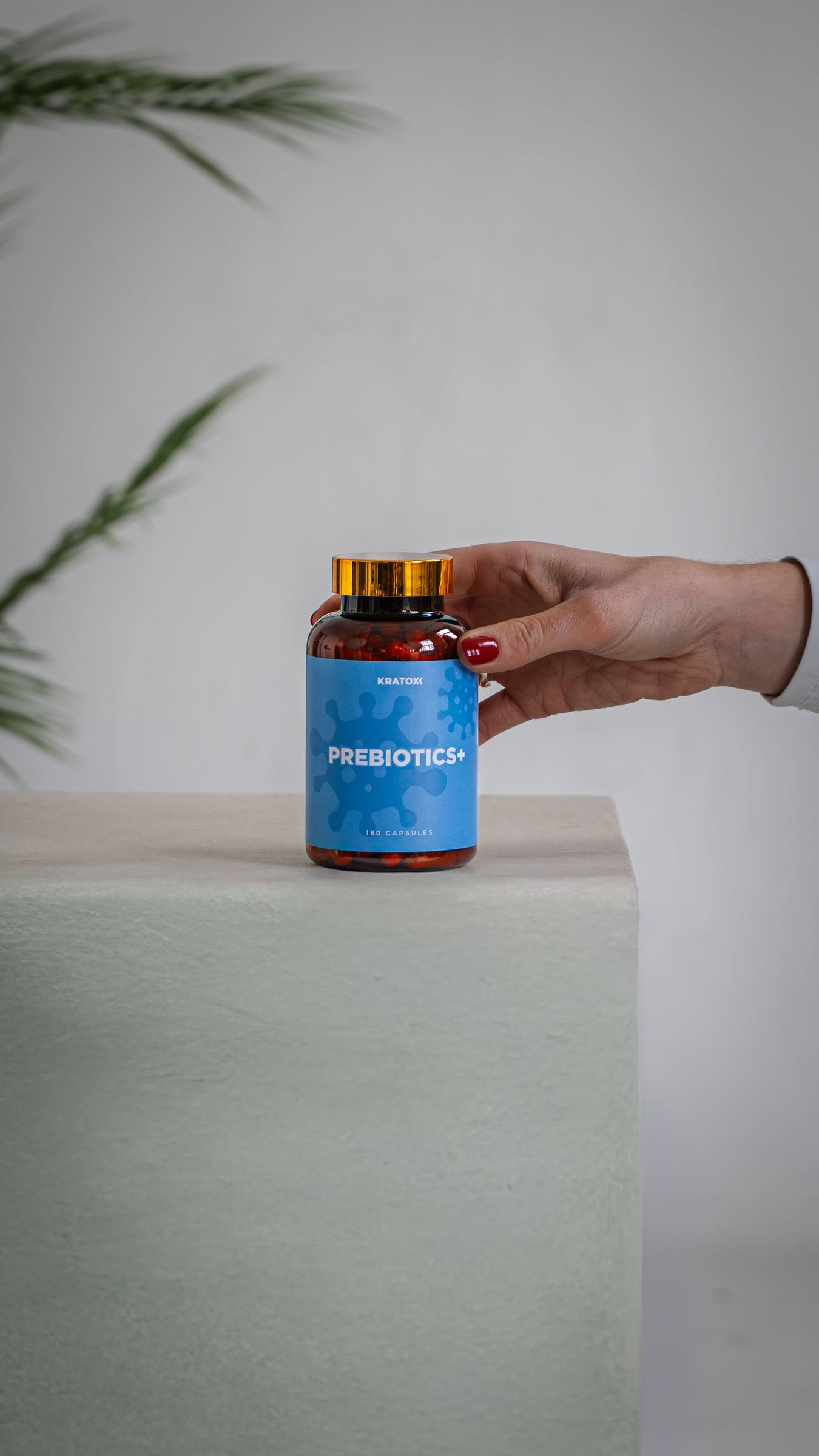Blue AOB gummies in a clean studio setting
