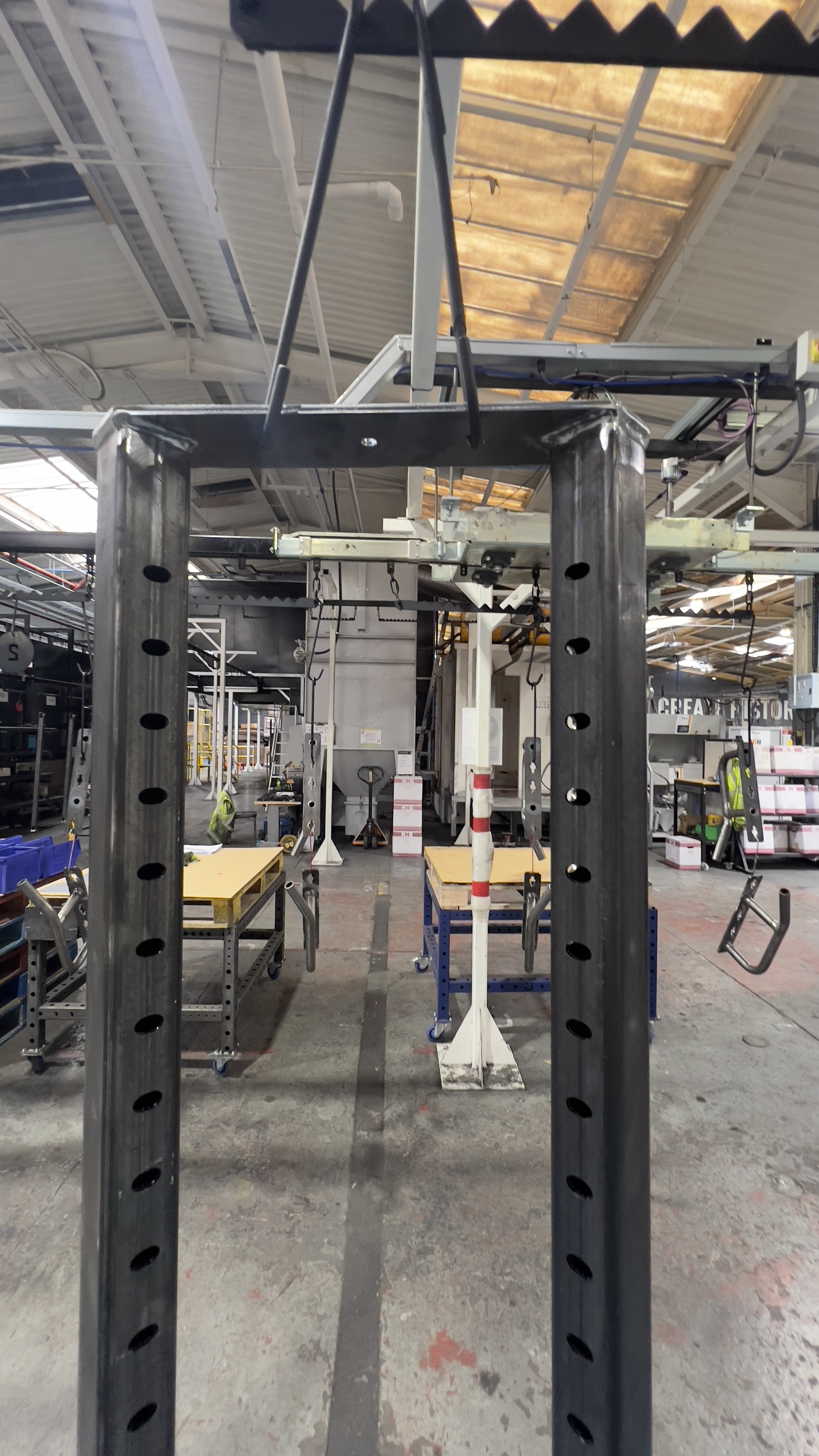 Equipment frames on the production line
