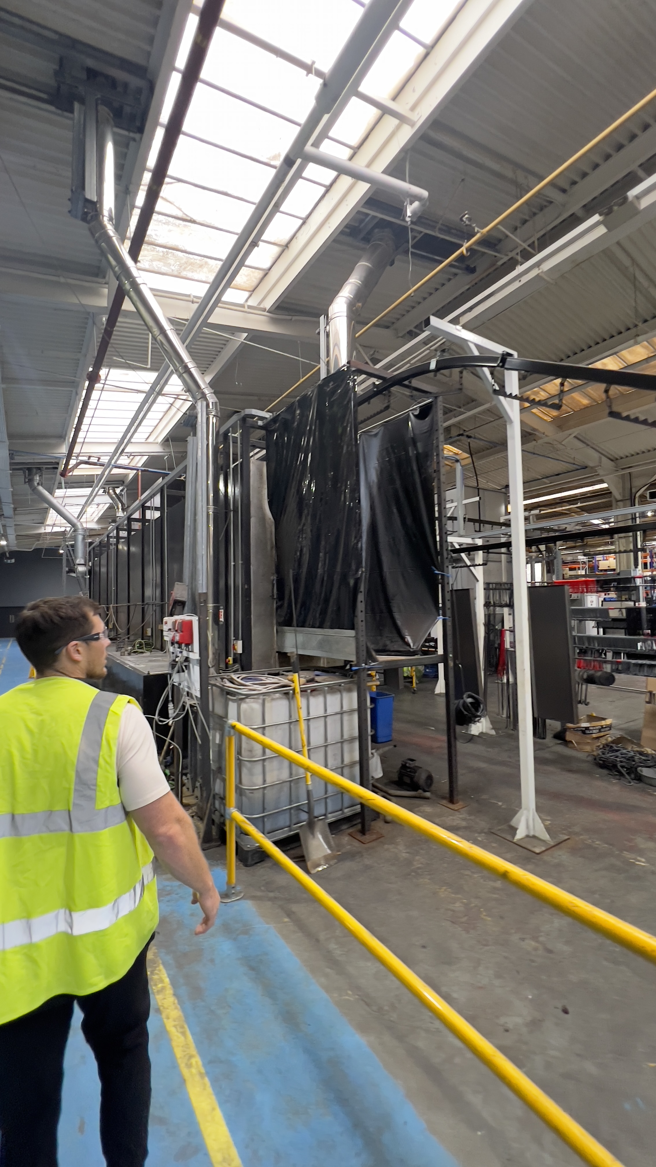 Walking the facility ahead of filming