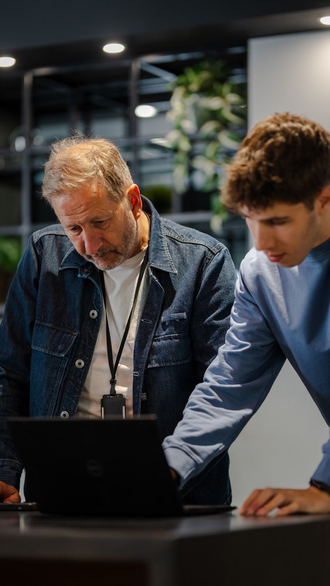 Working together over a laptop